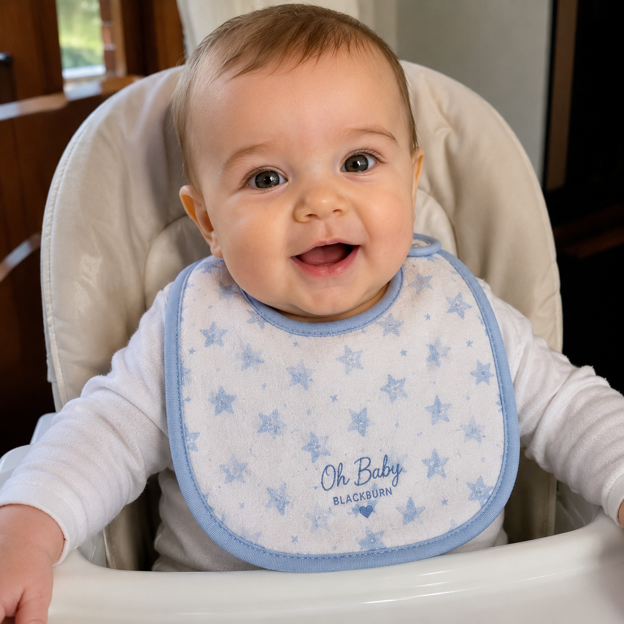 3-Pack Blue Baby Bib Set